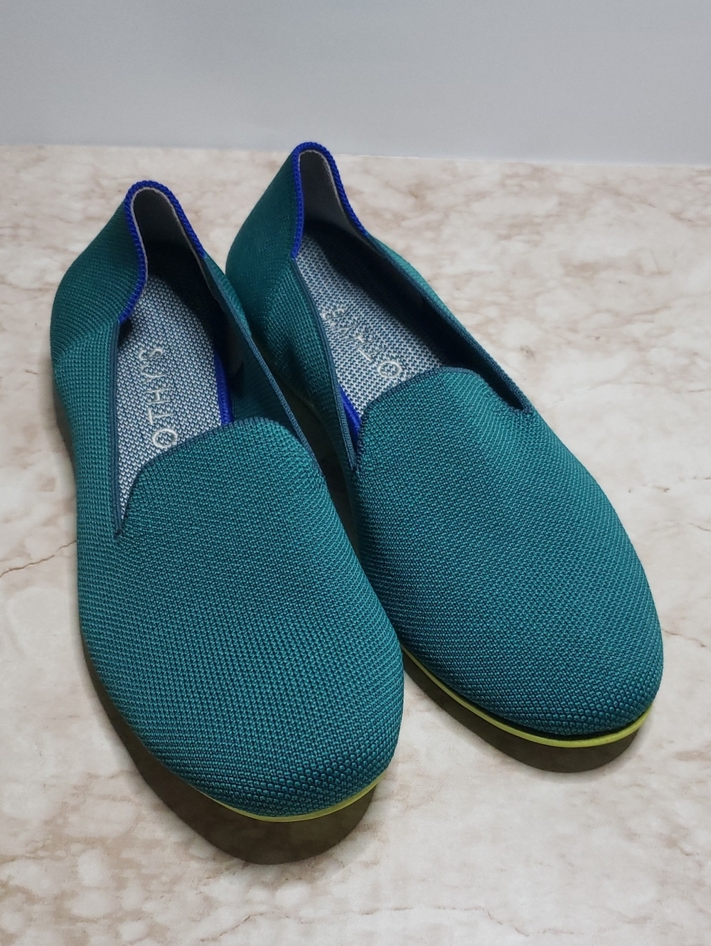 Rothy's Teal Slip-On Round Toe Women's Flats 10